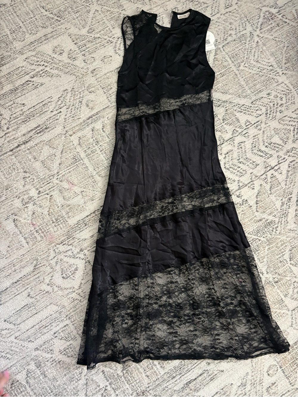 VRG GRL Black Lace Panel Maxi Dress